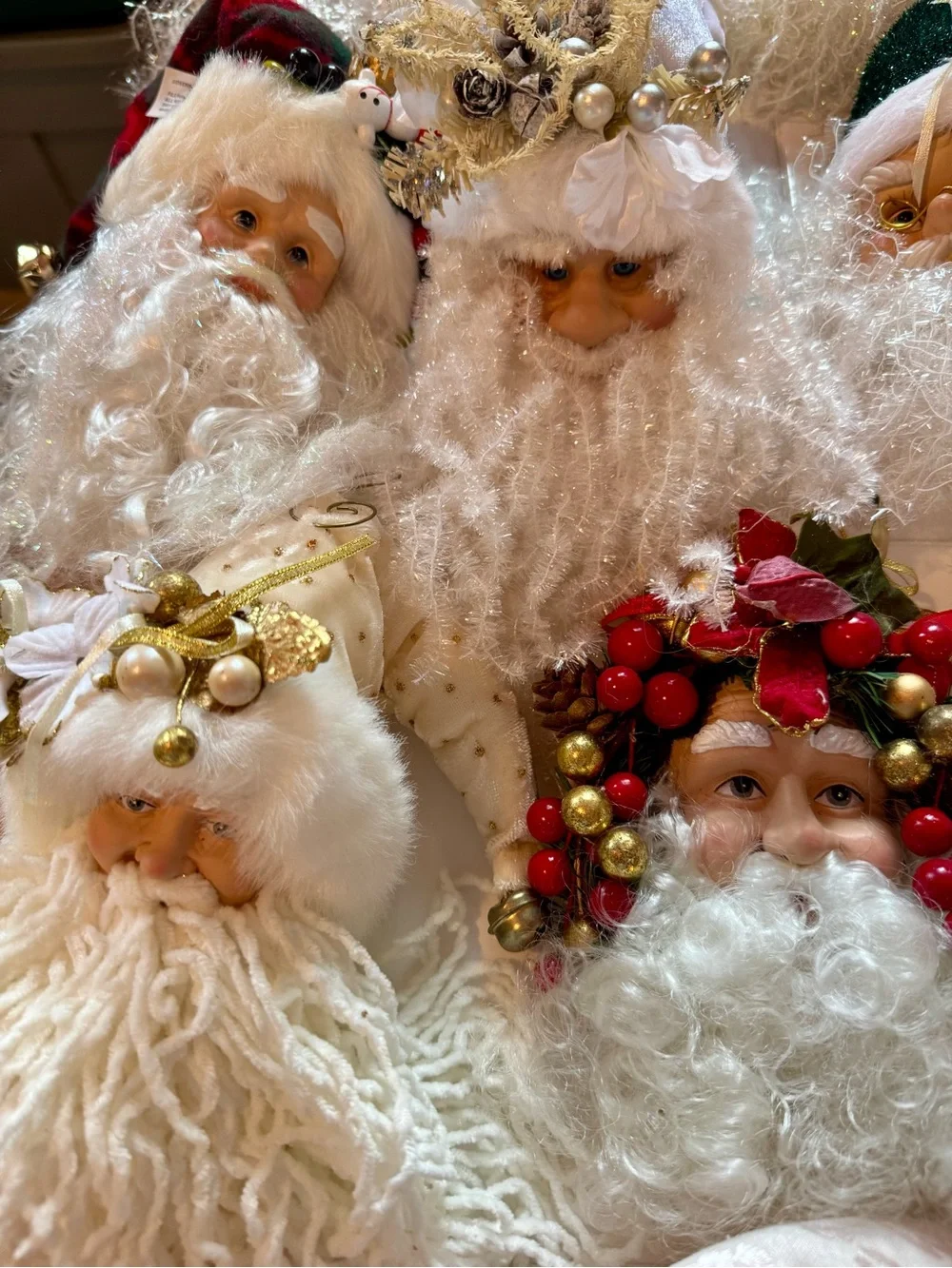 64 Santa Head Ornaments - with Beards & Festive Hats